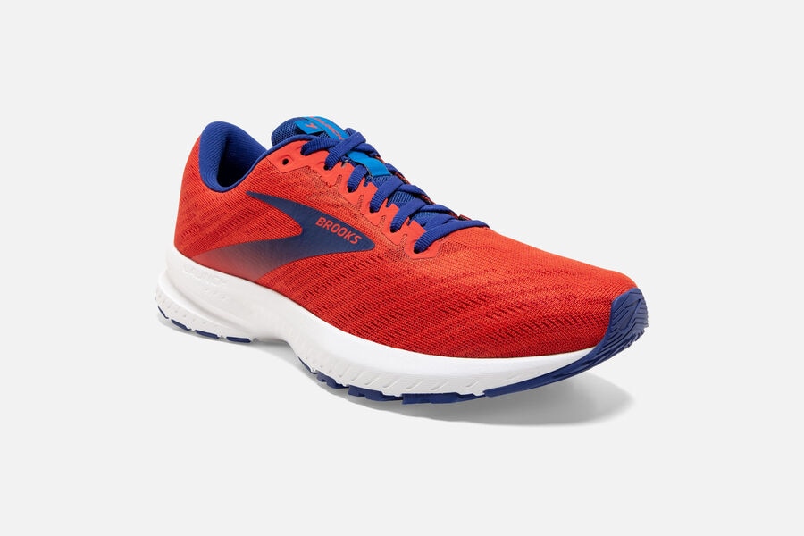 Brooks Running Shoes - Launch 7 Road Mens - Orange/Blue - FJU-103946